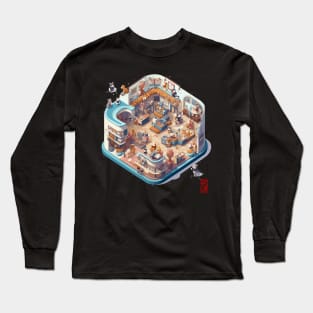 Isometric cat bakery Long Sleeve T-Shirt